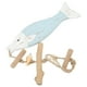 thumbnail image 2 of Decoración de peces de madera Bling Bling colgante azul claro con concha, 2 of 12