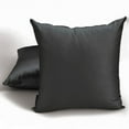 thumbnail image 3 of Charcoal Luxury Throw Pillow Covers 24"x24" | Pack of 2 Modern Satin Cushion Cover | Solid Pillowcases for Couch, Sofa Bedroom & Living Room, Modern Home Décor - Charcoal Slub Satin, 3 of 8