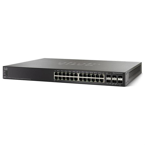 Cisco SG500X-24 Layer 3 Switch Manageable 10 100 1000Base-T Rack-mountable, Stackable, Desktop by Cisco