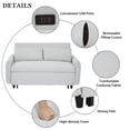 thumbnail image 5 of Aukfa 57.48" Sleeper Sofa Bed, Modern Convertible Loveseat Sofa Couch with USB Ports, Light Gray, 5 of 8