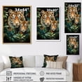 thumbnail image 4 of Designart "Tigers In Asian Painting IX" Asian Floater Framed Canvas Print, 4 of 7
