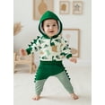 thumbnail image 4 of Jaweiwi Toddler Baby Boy Fall Outfits 3 6 12 18 24 Months 2T 3T Dinosaur Print Long Sleeve Hoodies + Elastic Waist Long Pants 2 Pcs Clothes Set, 4 of 9