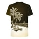 thumbnail image 5 of Camisetas de Manga Larga para Hombres Imprimir Fallow Cuello Redondo Camiseta, Moda Casual Manga Corta Mezcla de Algodón/Lino, 5 of 9