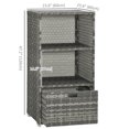 thumbnail image 3 of Outsunny Outdoor Storage Cabinet, Patio Storage Box Rack Rattan Wicker Pool Towel Valet Organizer Poolside Garden Lawn Bathroom Furniture Shelf w/ Shelf Drawer, Mixed Grey, 3 of 10