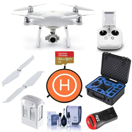 DJI Phantom 4 Pro V2.0 Quadcopter Drone with Remote Controller - Bundle With 64G B MicroSDHC Card, Go Professional Carrying Case, Intelligent Battery,