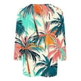 thumbnail image 5 of JTZGDY 3/4 Length Sleeve Tops for Women Loose Fit Casual Beach Tropical Printed Summer Crewneck Oversized Tunic Blouse Lightweight Cozy Graphic Vacation T-Shirts Multicolor#05 S, 5 of 6