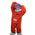 thumbnail image 2 of Unisex Big Mouth Monster Hooded Onesie Pajamas Ultra Soft Coral Fleece Cozy Loungewear For Adult Teen Sleepwear Pajama Party Outfit (Add Shoes and Comb) Red S, 2 of 3