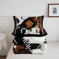 thumbnail image 5 of jejeloiu Natural Tribal Full Size Comforter Sets,Organic Print Bedding Comforter Set For Boys,Black Turquoise,Black Reversible,3 Pieces,1 Comforter and 2 Pillowcases, 5 of 7