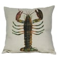 thumbnail image 2 of Golden Hill Studio 18" White and Brown Lobster Square Throw Pillow Cover, 2 of 2