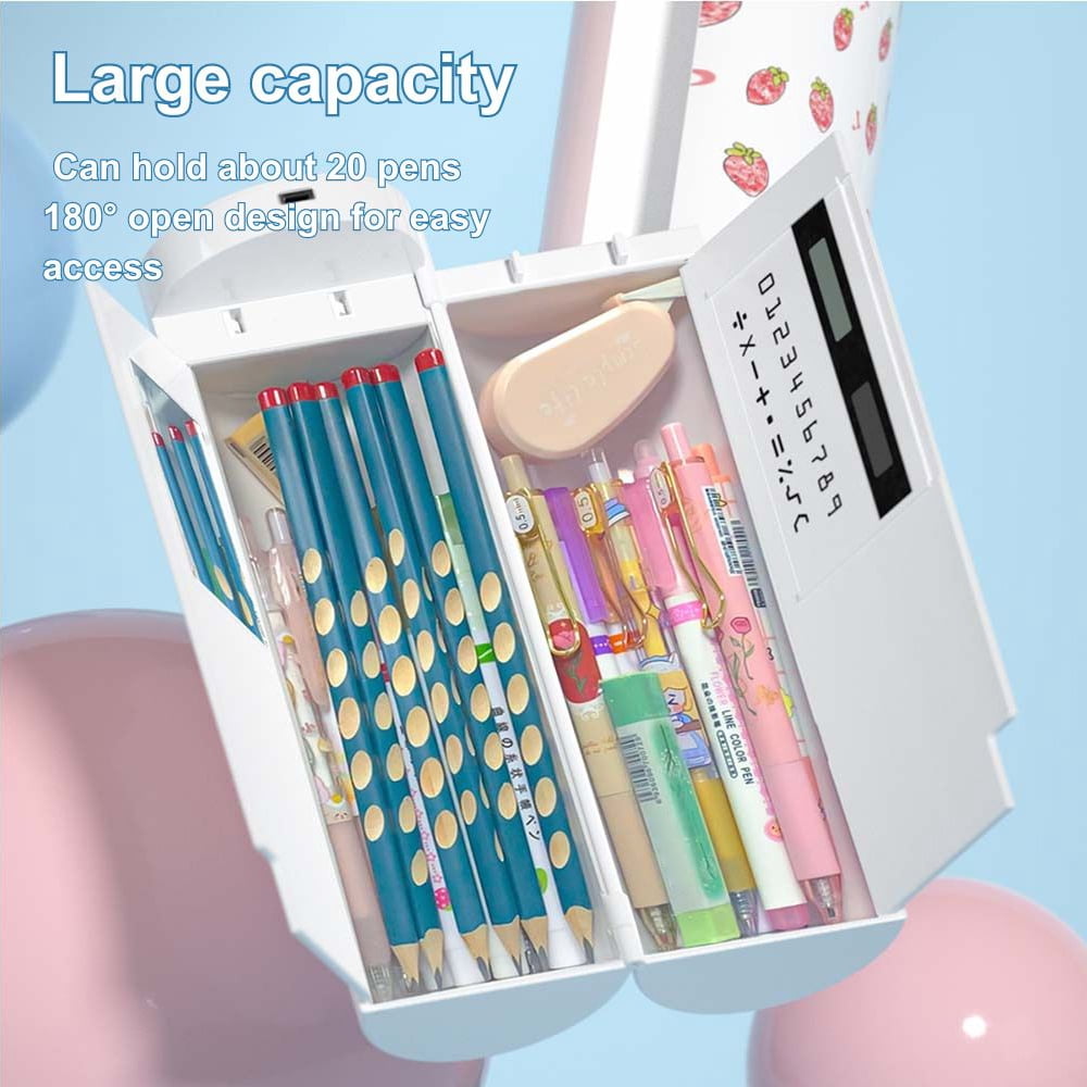 Pencil Case,Pencil Layer Pen With Layer Cute With Mirror Stationery Box Lock Pencil Cute Pen Box Student Pencil