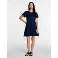 thumbnail image 3 of Time and Tru Women's and Women’s Plus Cotton Swing Dress with Short Sleeves, Sizes XS-4X, 3 of 7