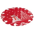thumbnail image 2 of White Snowman on Red Round Doily (15" Round), 2 of 3