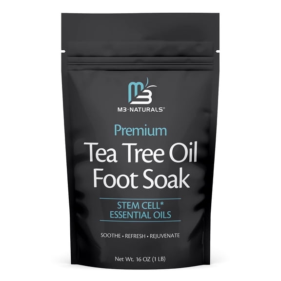 M3 Naturals Tea Tree Oil Foot Soak with Epsom Salt, Dead Sea Salt, and Essential Oils, 16 oz