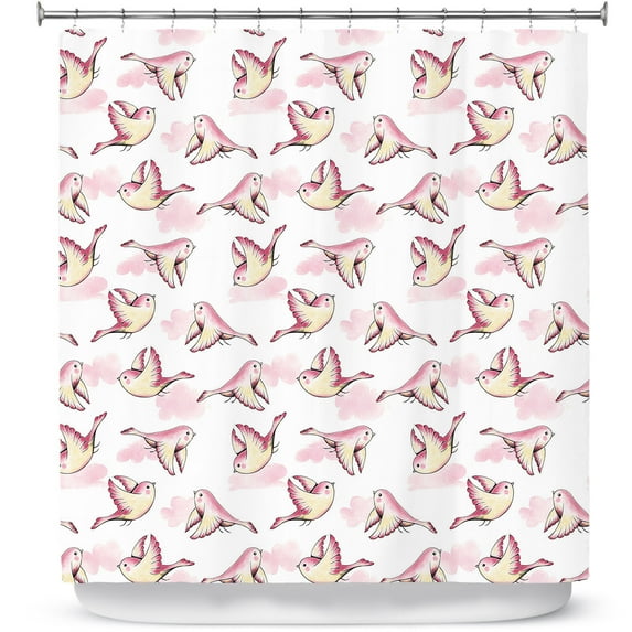 Shower Curtains 70" x 84" from DiaNoche Designs by Zara Martina - Cotton Candy Bird