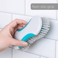 thumbnail image 2 of Smart Design Heavy Duty Scrub Brush - Contoured Shape with Non-Slip Grip - Tough Bristles, Odor Resistant - For Cleaning Pots, Pans, Plates, Sink, Bathtub and Carpets - Gray and Teal, 2 of 6