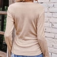 thumbnail image 5 of Annhoo Knitted Tops for Women Fall Casual Long Sleeve V Neck T Shirts Fashion Irregular Hem Slim Tunics, 5 of 6