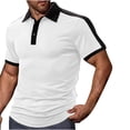 thumbnail image 1 of Dagugfen T Shirts for Men Summer Button Lapel V Neck Fitted Comfy Athletic Running Short Sleeve Tops, 1 of 6