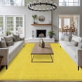 thumbnail image 4 of Yellow Burlap Texture Large Area Rugs for Bedroom Living Room, Soft Non Slip Carpet Bedside Rug, Farmhouse Vintage Yellow Rectangular Floor Cover Kitchen Accent Rug 6'x9' for Dining Room/Office, 4 of 9