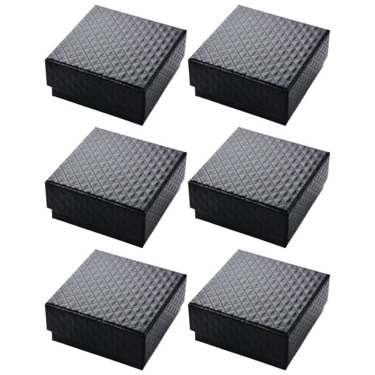 6pcs Empty Small Jewelry Gift Box Jewelry Gift Packaging Box Proposal Ring Packing Box with Sponge Liner, Adult Unisex, Size: 9X9X3CM, Grey Type