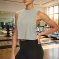 thumbnail image 4 of Fancifize Open Back Workout Shirts for Women Crewnecek Cropped Yoga Tank Tops Backless Sleeveless Tshirts, 4 of 6