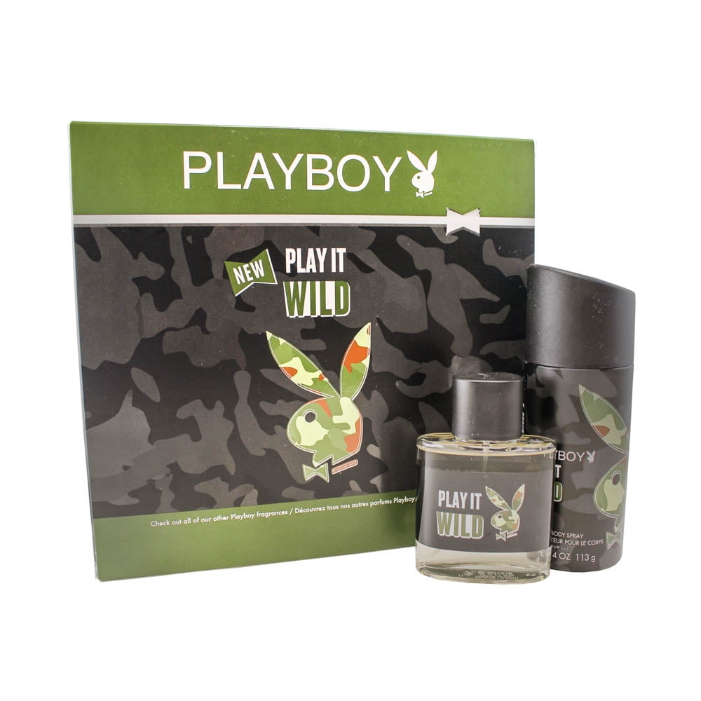 Coty Playboy Play It Wild 2 Pc. Gift Set ( Eau De Toilette 1.7oz. / 50 Ml + All Over Body Spray 4 Oz. / 113g )