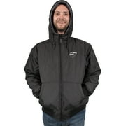 Freeze Defense Mens Winter Coat Fleece Lined Quilted Jacket (XL, Black)