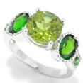 thumbnail image 1 of Sterling Silver with Natural Peridot and Chrome Diopside Five-Stone Ring, 1 of 3