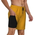 thumbnail image 3 of Daiia Goldenrod Mens Swim Trunks Swim Shorts Quick Dry Swim Shorts with Mesh Lining Pockets-Medium, 3 of 9