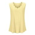 thumbnail image 4 of Women Eyelet Tanks Fashion Curved Neck Tops Casual Sleeveless Pullover Blouses Summer Solid Shirt, 4 of 6