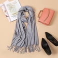 thumbnail image 3 of Bufanda Pashmina Unisex De Otoño E Invierno, Chales Informales De Color Sólido, Bufanda Cálida Con Borlas Para Oficina, Avión Y Restaurante Advancent AP006881-09, 3 of 4