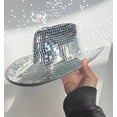 thumbnail image 4 of Disco Ball Cowboy Hat, Mirrored Ball Cowboy Hat, Bachelor Party Hat, Women Sparkly Glitter Space Hat, 4 of 10