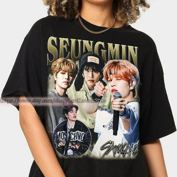 Limited Seungmin Stray Kids Korean Pop Tshirt Vintage Unisex Shirt