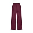 thumbnail image 5 of XuJwPNcy Women's Capri Pants Cotton Linen Drawstring Straight Trouser Elastic High Waist Crop Pant with Pockets, 5 of 5