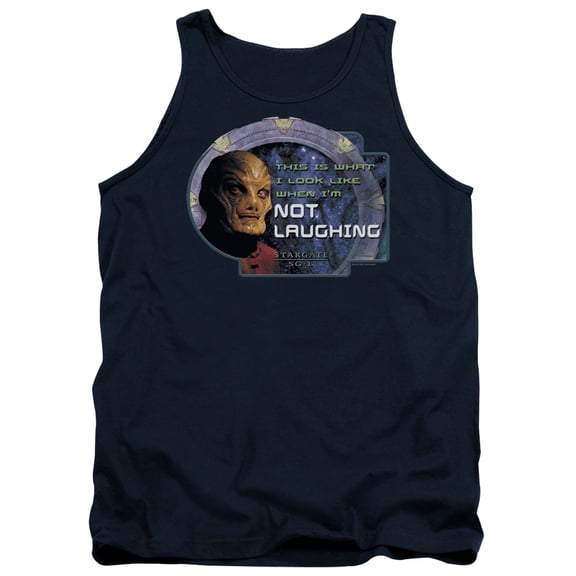 Sg1 Not Laughing Adult Tank Top Navy