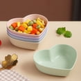 thumbnail image 3 of Mightlink Dessert Dish Heart-shaped Stackable Drop Resistant Washable Sound Construction Pack Food Anti-deform Seasoning Plate for Dining Room, 3 of 7