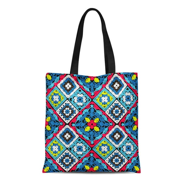 NUDECOR Canvas Bag Resuable Tote Grocery Shopping Bags Floral