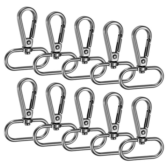Ganchos de Garra de Langosta Uxcell [10pcs] - Ganchos de Disparo Giratorios de Aleación de Zinc para Fabricación de Llaveros y Manualidades de Bricolaje - [Negro Gun - 2 x 1.6 IN]