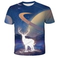 thumbnail image 2 of Verano niñas 3-14 años unicornio camiseta 3d estampado lindo dibujos animados poliéster Tops manga corta camisetas Kids14T Gao Jinjia LED, 2 of 2