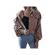 thumbnail image 4 of Chaqueta Para Mujer Chaqueta De Punto De Pana De Color SóLido Chaqueta De Estilo Corto XBTCLXEBCO Caqui;L, 4 of 6