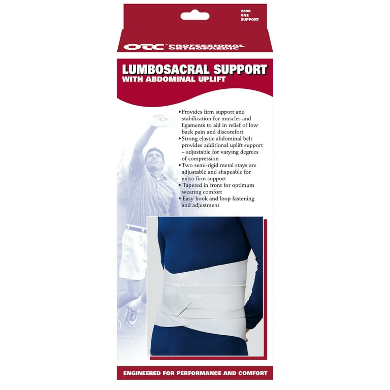  OTC Abdominal Uplift Back Strong Compression Elastic  Lumbo-Sacral Support, White, Universal : Health & Household