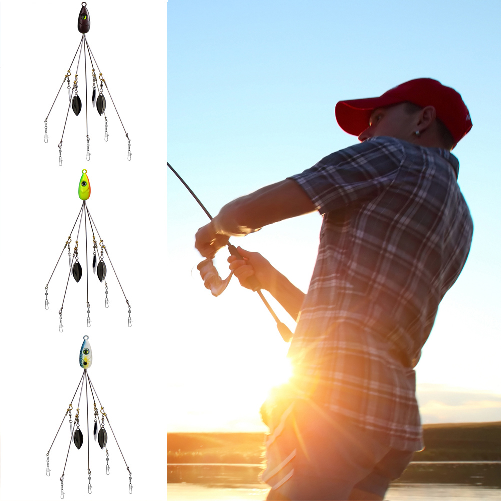 cdar 18g 5 Arm Rig Head Umbrella Fishing Group Multiple Hooks Lures Bass Swimming Baits for Outdoor Fishing