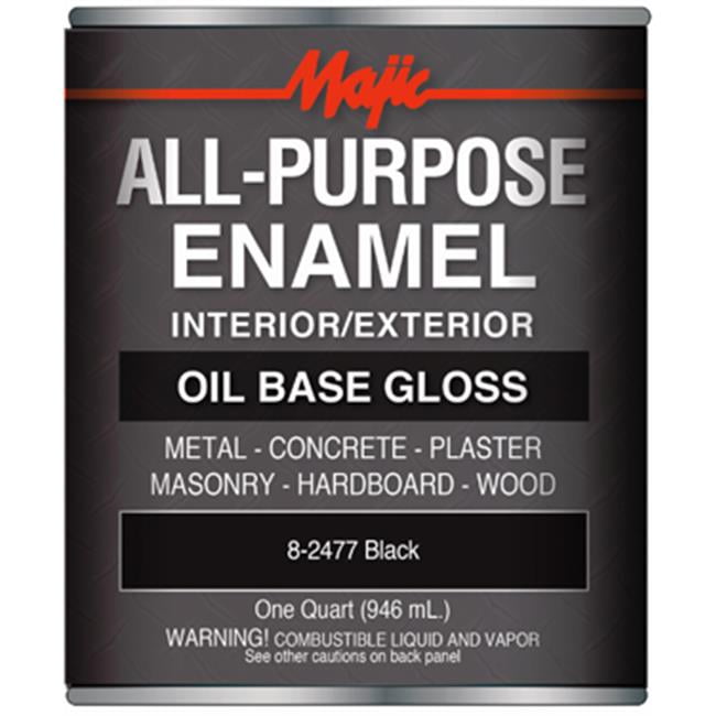 Yenkin Majestic 8 2477 2 1 Qt All Purpose Enamel Paint Black Gloss 