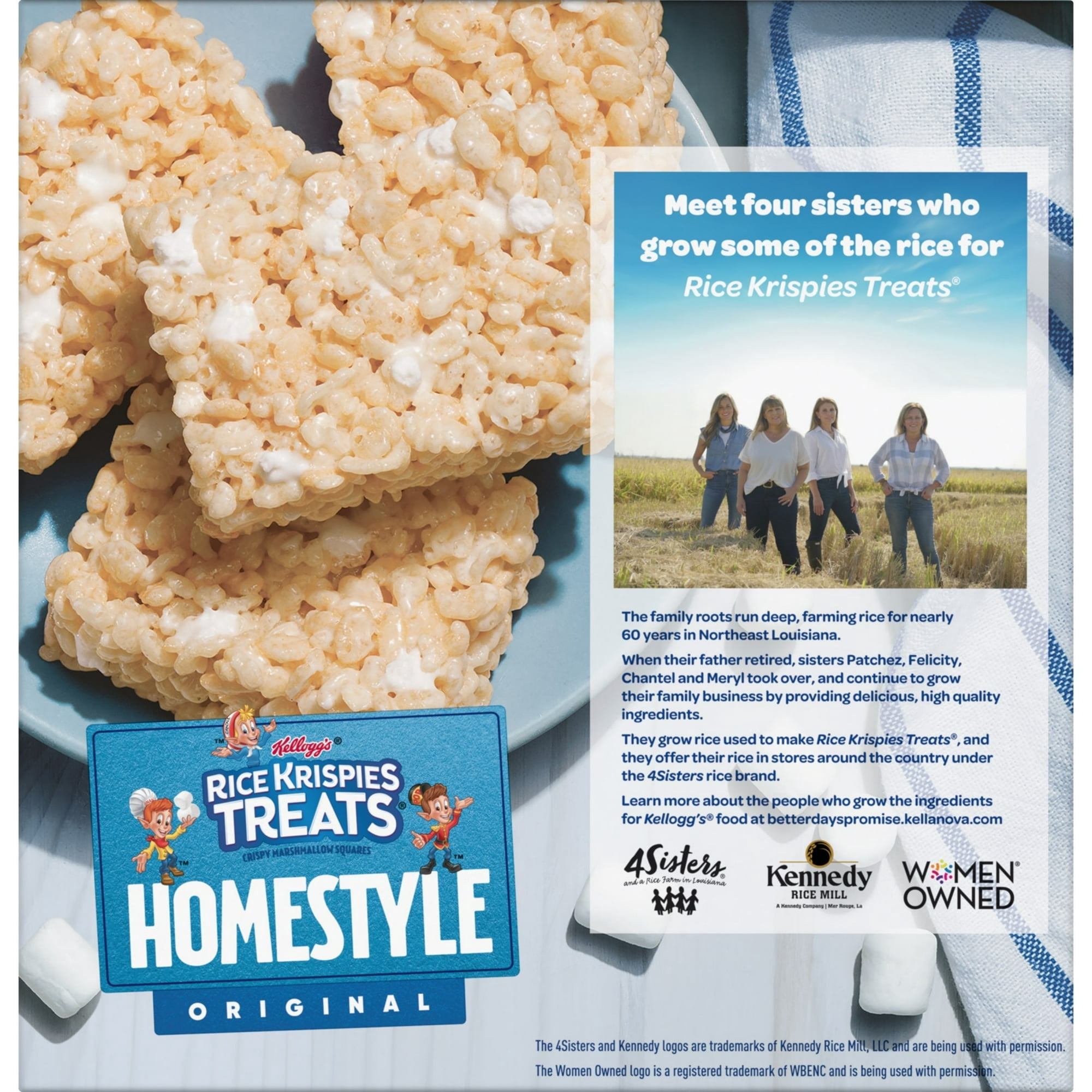 Rice Krispies Treats Homestyle Original Chewy Crispy Marshmallow Squares, Kids Snacks, 27.9 oz, 24 Count