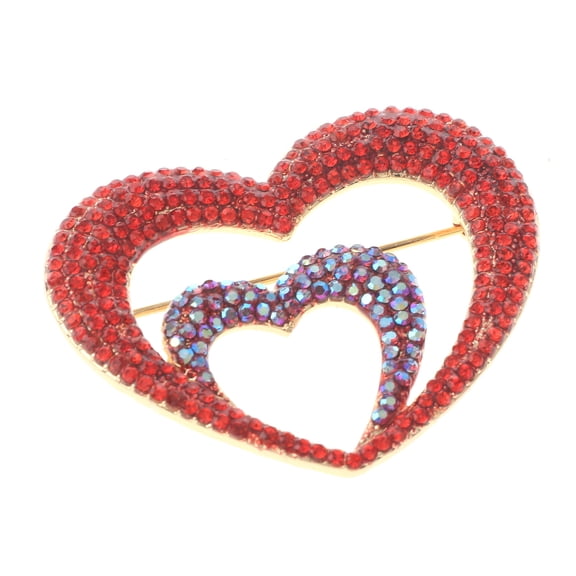 Crystal Heart Brooch