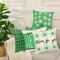 thumbnail image 3 of Hello Spring Flower Green Pillow Covers 18x18 Inch Daisy Floral Bloom for You Pillow Cases Set of 4 Check Plaid Buffalo Spring Farmhouse Decorations Pillows Cushion Cover Cotton Linen, 3 of 6
