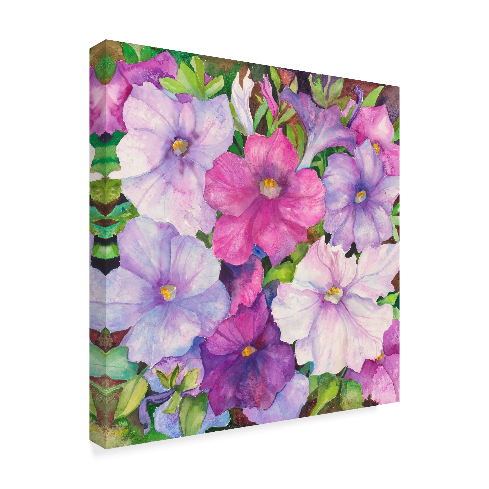 Trademark Fine Art 'Petunias' Canvas Art by Joanne Porter