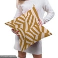 thumbnail image 5 of Modern Fabric by the Yard Upholstery, Abstract Design Striped Ball Look Shapes in Bicolour Motif Geometric Pattern, Decorative Fabric for DIY and Home Accents, Amber and Blush by Ambesonne, 5 of 5