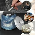thumbnail image 4 of Yayeee Ashtray with Lid for Cigarette Smokeless Stainless Steel Home Ash Holder, Night Floating Whale, 4 of 7