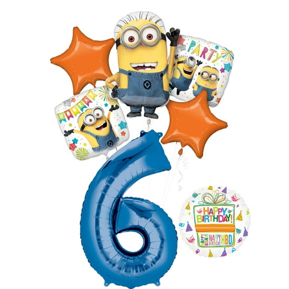 Despicable Me 3 Minions 6th Birthday Party Supplies and balloon Decorations