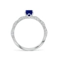 thumbnail image 2 of ANGARA Cushion Rectangular Lab Grown Blue Sapphire Engagement Ring for Women in 14K White Gold (Size-7x5mm) | September Birthstone, Anniversary, Jewelry Gift for Women | Lab-Grown Blue Sapphire Ring, 2 of 8
